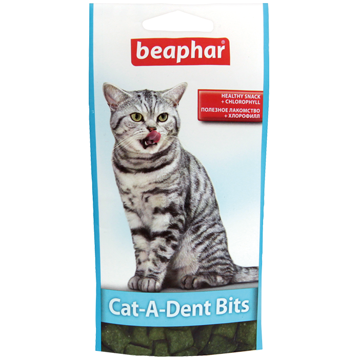 Beaphar Cat-A-Dent Bits Подушечки для чистки зубов кошек, 75 шт